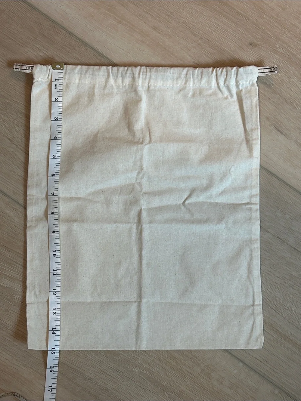Set of 2 New Tory Burch Cream Canvas Dust Bag - 12”x15 and 14”x18